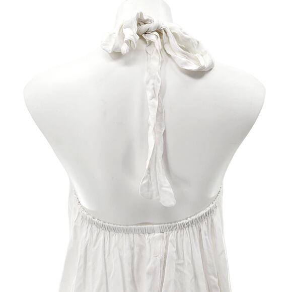 NWT Elan White Halter Pleated Open-Back Mini Dress Women's Size M - Picture 6 of 9